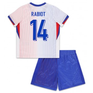 Fotbalové Dres Francie Adrien Rabiot #14 Dětské Venkovní Oblečení ME 2024 Krátký Rukáv (+ trenýrky)